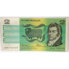 AUSTRALIA 1985 . TWO 2 DOLLAR BANKNOTE . ERROR . MISSING FULL COLOUR SIMULATION ON ONE SIDE